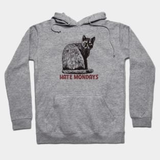 Hate Mondays angry cat memes Hoodie